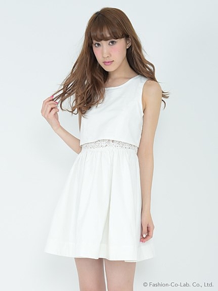 レースウエストワンピース