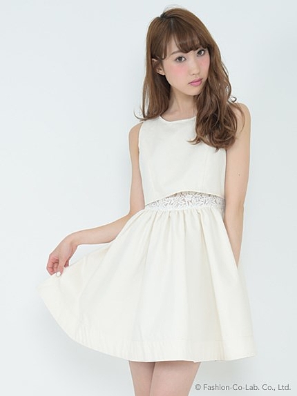 レースウエストワンピース