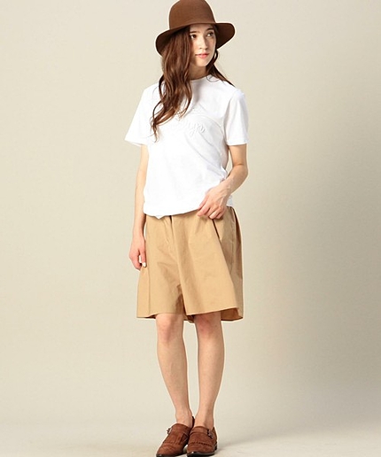 BY タイプライターバックギャザーハーフパンツ