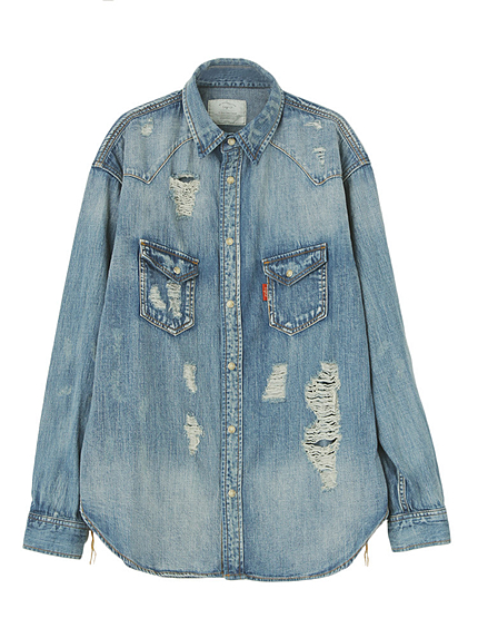 ハードクラッシュデニムシャツ