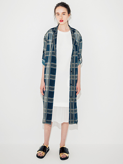 【CASUAL】マルチカラーチェックロングシャツ