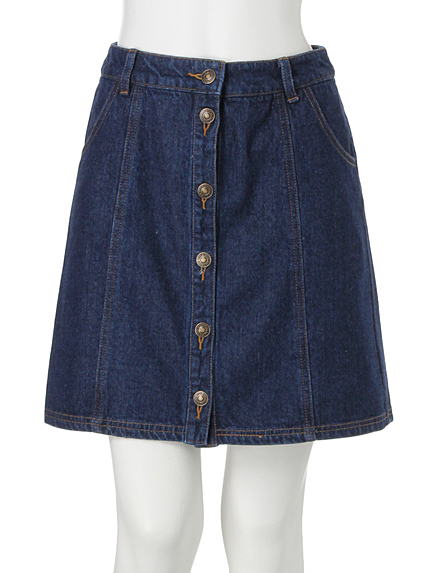 【dazzlin】フロントボタンデニム台形スカート