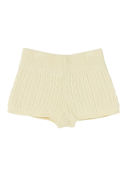 ケーブルニットショートパンツ