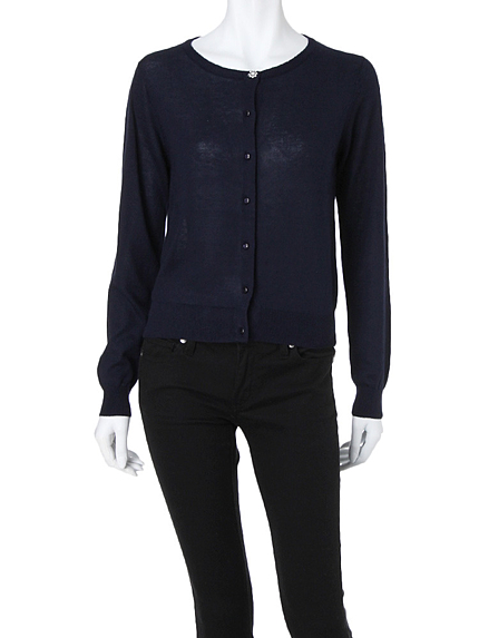 【DUO】 ビジュボタン付 CR BASICクルーカーデ