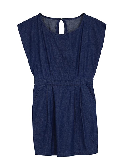 ウエスト切替デニムワンピース