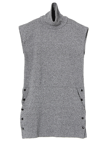 サイドボタンメランジニットワンピース