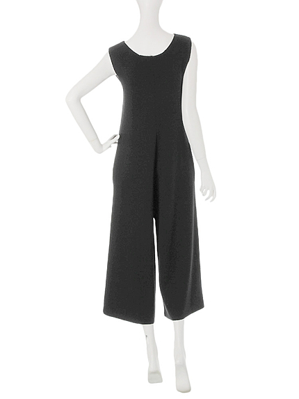 Vネックニットオールインワン