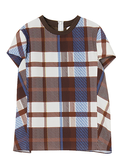 オーバーチェックRIBブラウス