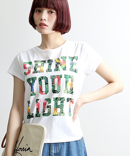 WEGO/トロピカルロゴTシャツ