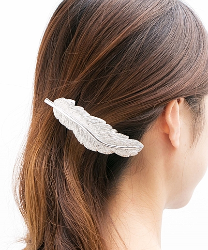 Metal Feather Barrette