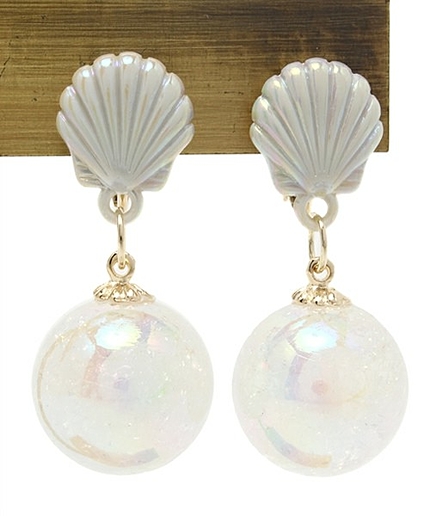 WEGO/シェルボールイヤリング