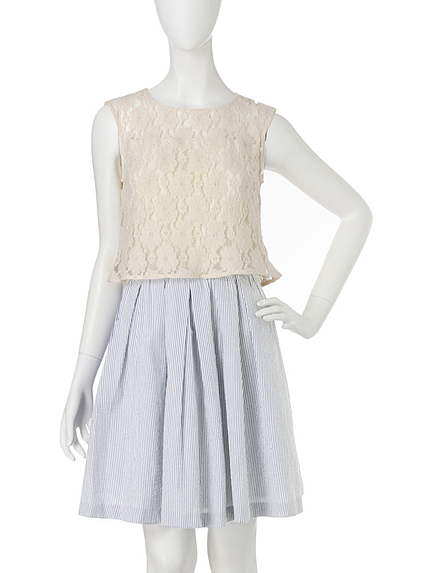 【Ｗ】レースコンビワンピース