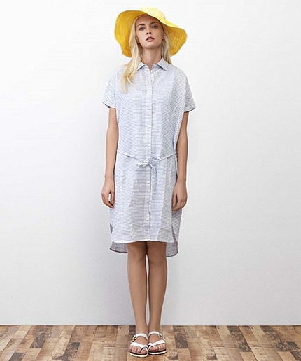 [GIORDANO]ノースリーブリネンシャツワンピース