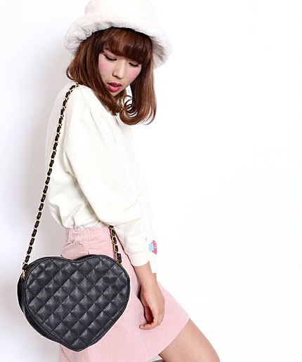 WEGO/ハートキルティングショルダーバッグ