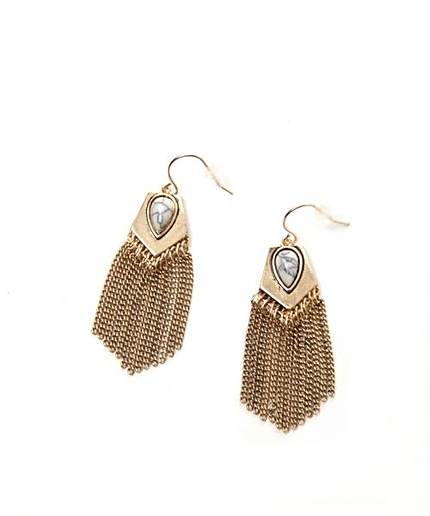 フリンジストーンピアス