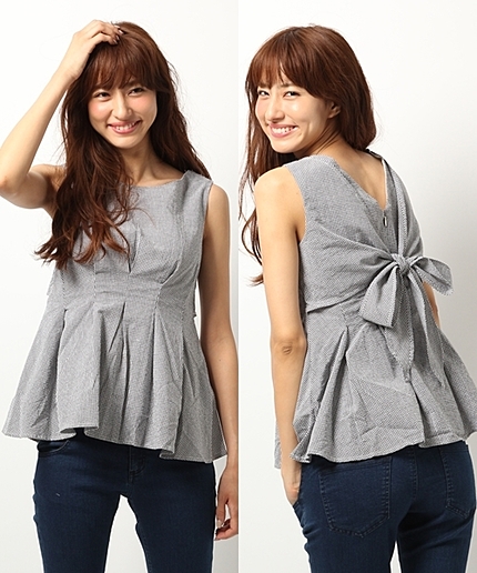 バックリボンノースリーブ