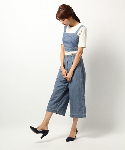 デニムタックガウチョパンツ