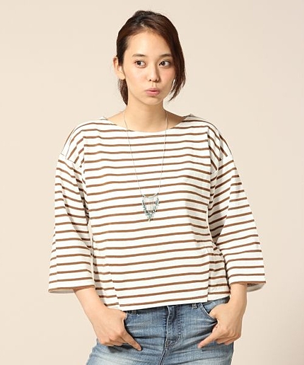 ■新作アイテム■ボーダーソデヒロプルオーバー7分袖