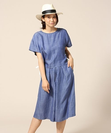 ★セットアイテム★デニムブラウス＆ガウチョ