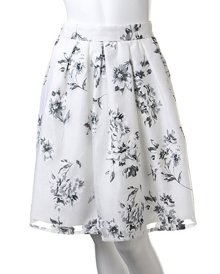 【ネット限定／姉丈】花柄オーガンジー／スカート