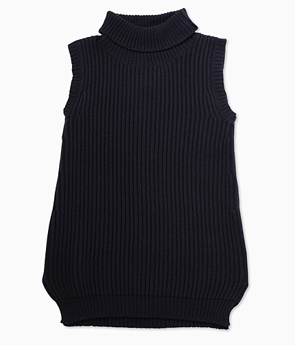 コットンアクリル畦タートルノースリプルオーバー