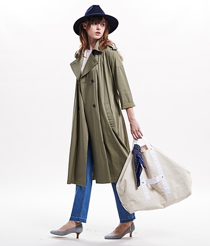 【今だけ!10%OFF】【先行予約】 テンセル混ツイルトレンチコート