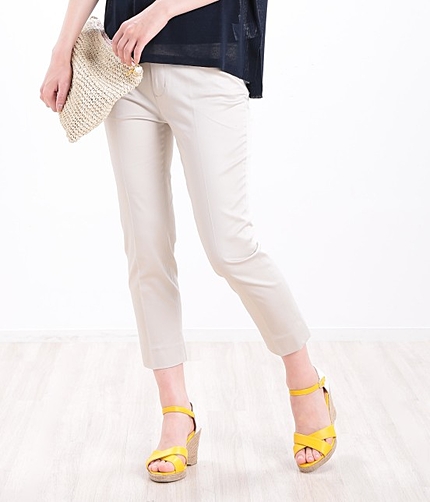 【今だけ!J'aDoRe限定20%OFF】 【店頭人気商品】 サテンストレッチクロップドパンツ