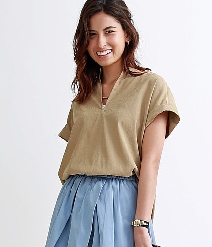 シルキースエードスキッパーシャツ