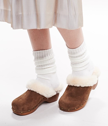 【mina10月号掲載】 フェイクファーライナースエード調サボ