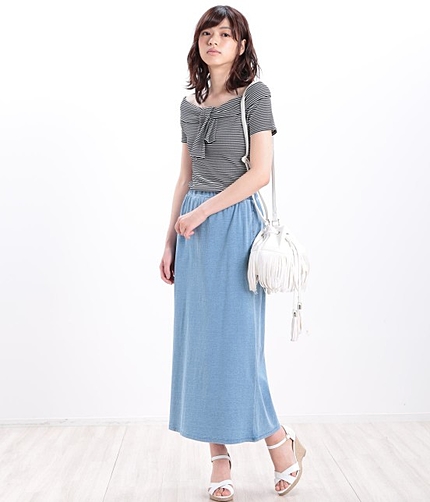 インディゴ天竺マキシスカート