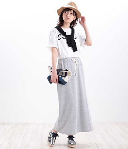 ★7/9ヒルナンデス!でご紹介★ ミニ裏毛マキシ丈フレアースカート