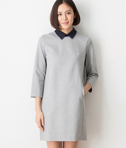 【BAILA4月号掲載】 シャツ襟付きワンピース