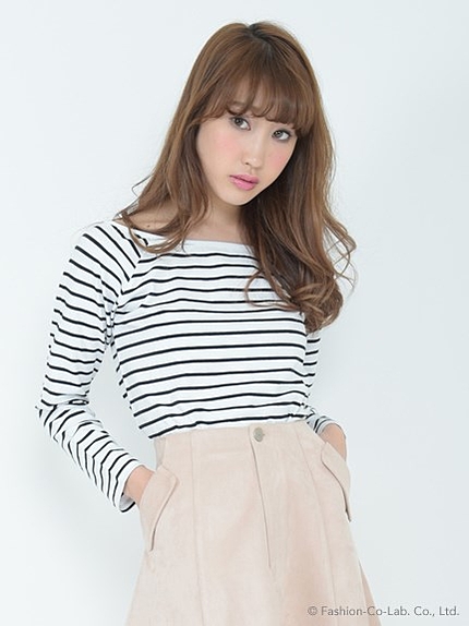 オフショルボーダーカットソー