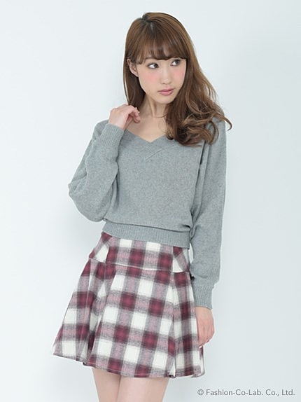 ネルチェックフレアスカート
