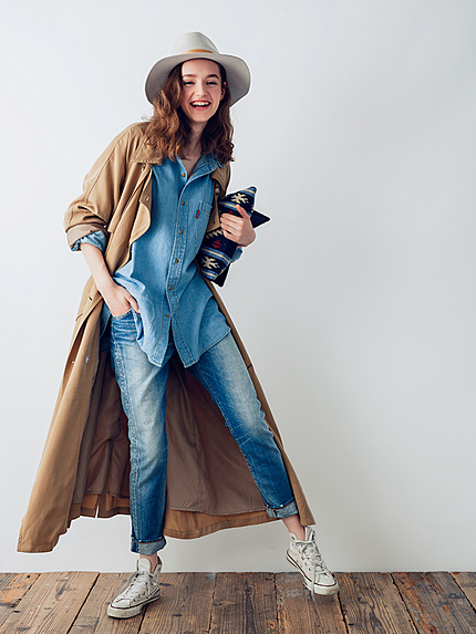 テンセルロングトレンチコート