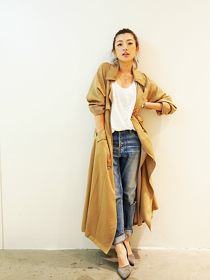 テンセルロングトレンチコート