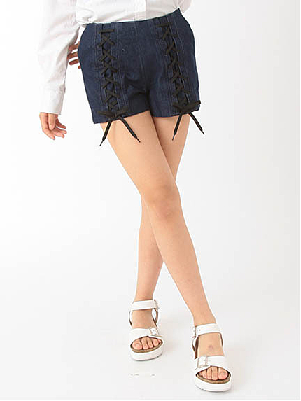 ・編み上げショートパンツ