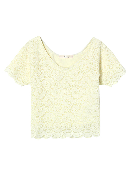 【W】レースコンパクトトップス