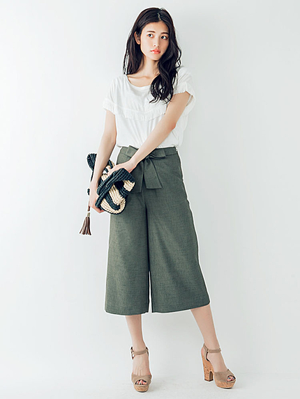 【R】ウエストリボンパンツ