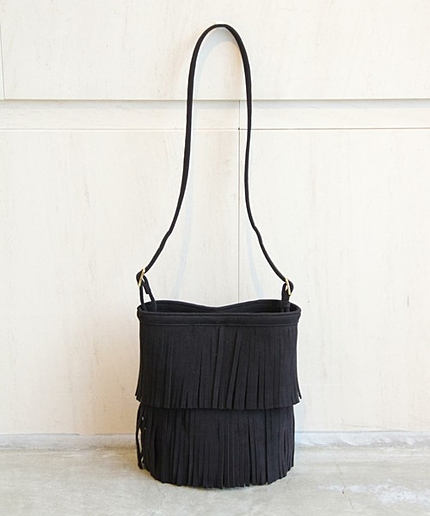 ○UBBT フェイクスエード フリンジショルダーバッグ†