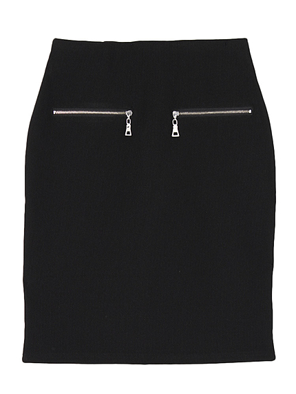 ZIPデザインRIBタイトスカート