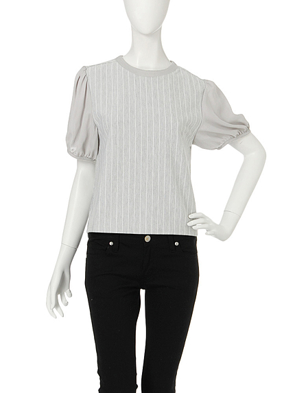 ストライプ×シフォンT