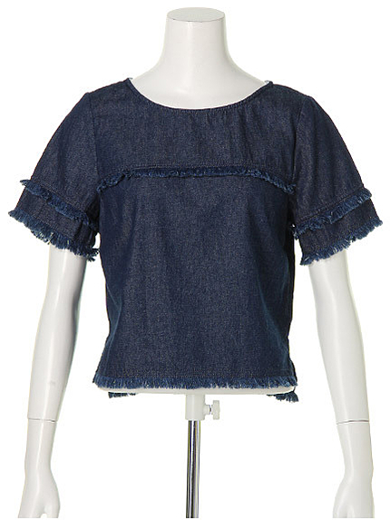 デニムフリンジプルオーバー