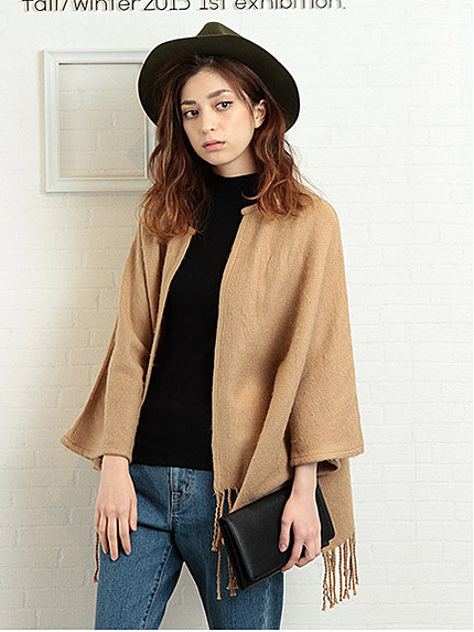 フリンジケープコート