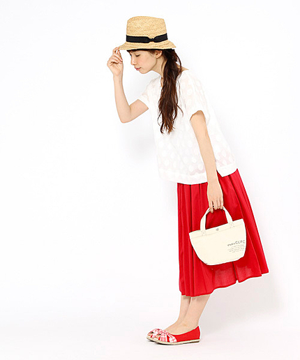 80ローンギャザーミドルスカート