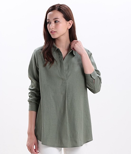 【LIMITED SALE!今だけさらに10%OFF】 レーヨン麻チュニックシャツ