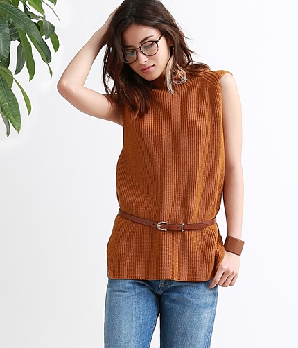 畦編みノースリーブニット