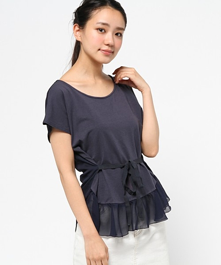 フレンチスリーブ裾プルオーバー