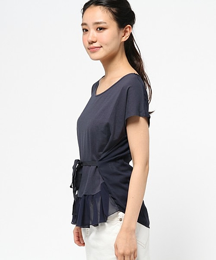 フレンチスリーブ裾プルオーバー