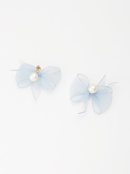 パールリボンピアス